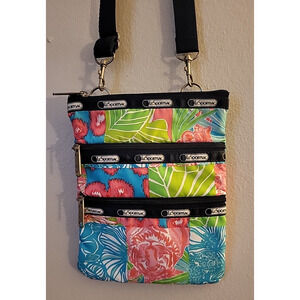 Vintage Lilly Pulitzer for LeSportsac Kasey crossbody bag "Perfect Patch" print